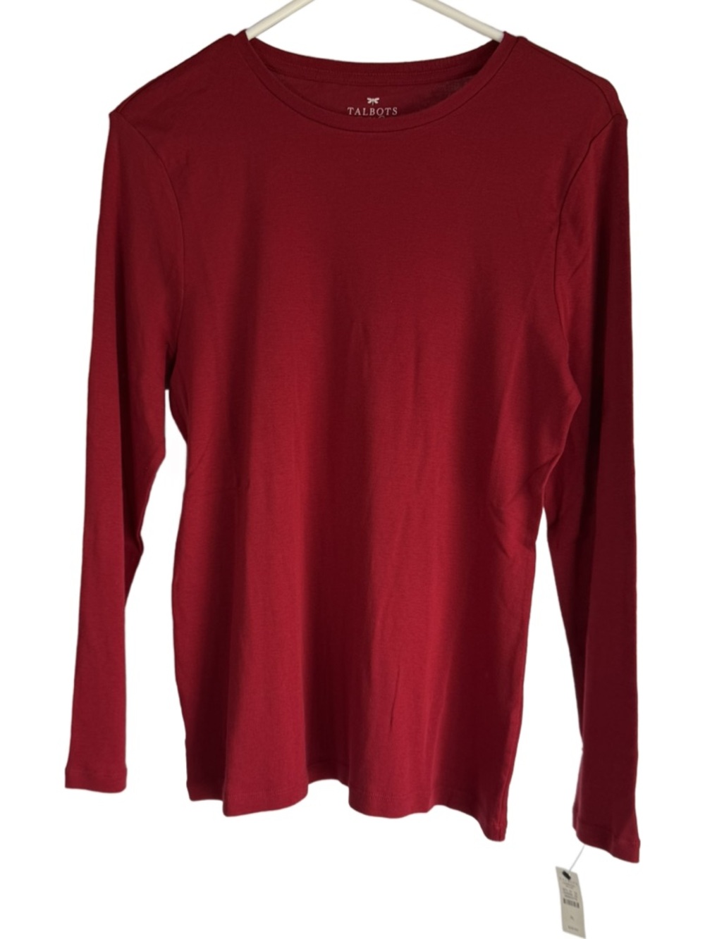 Talbots Long Sleeve Crewneck Top - Deep Red Women’s Petite L NWT